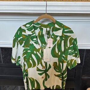 Joie Tropical Green Leaf Men's Shirt